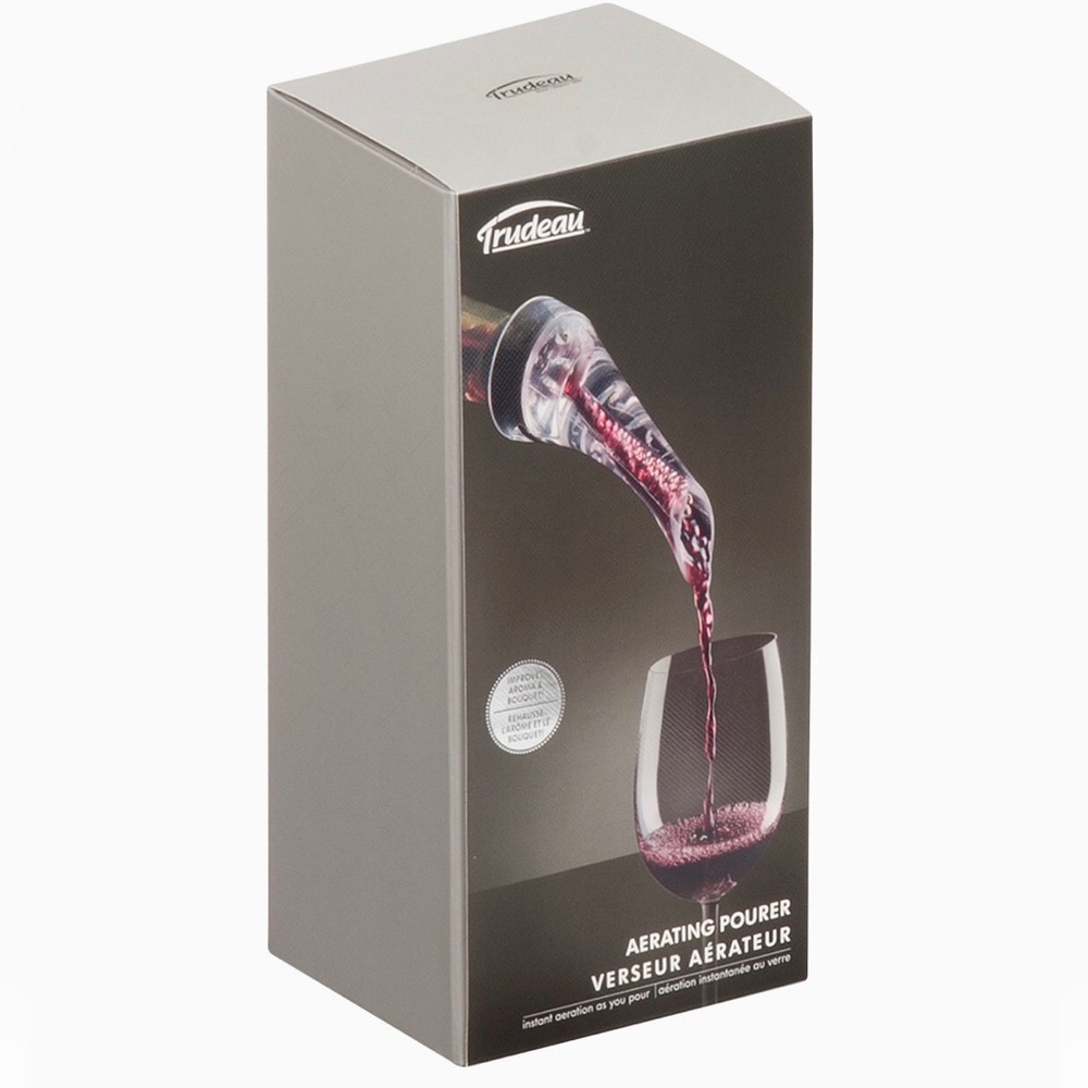 Trudeau Aroma Aerating Pourer with Stand Red Wine Bottle Aerator Spout………